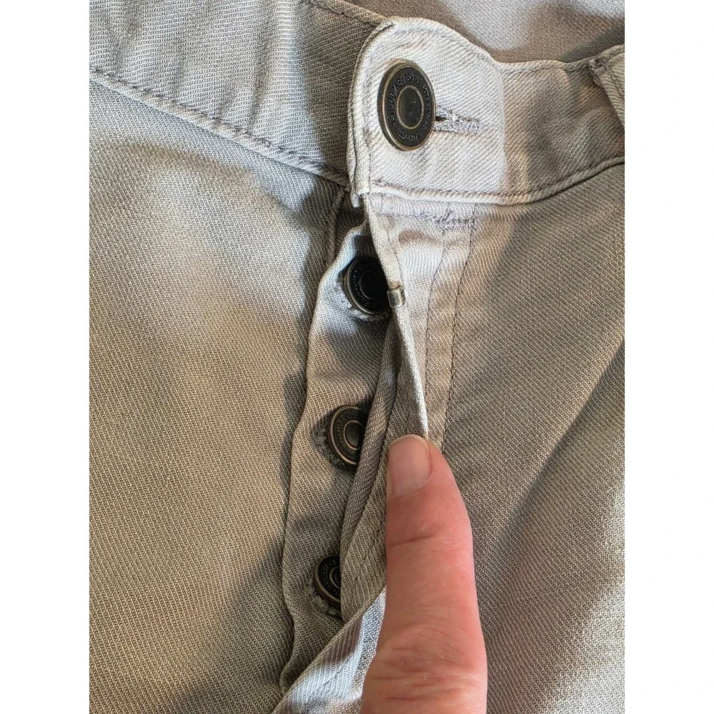 AllSaints Razor Skinny Fit Jeans Mens‎ 33 Light Grey Button Fly Denim ME044E